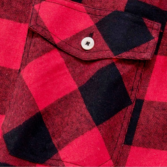 Buffalo Plaid Flannel Button-Down Shirt Size M - Picture 3 of 4